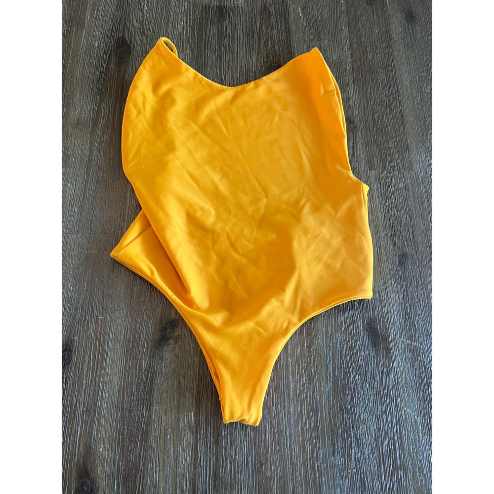San Lorenzo Womens Yellow High Cut One Piece Swimsuit Size XS NWT